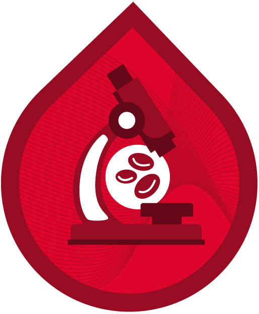 4 Web ready Research icon red and white in drop only@4x