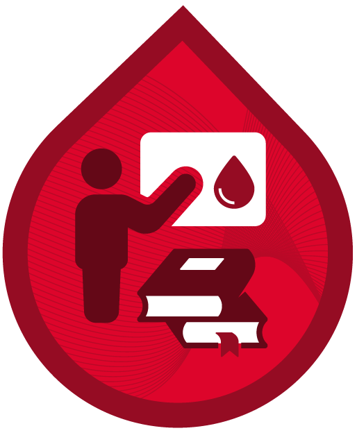 4 Web ready Education icon red and white in drop only@4x