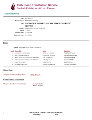 User Guide for IBTS Online Ordering System