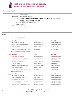 Whole Blood Suitable for Neonatal Use IBTS 2022a