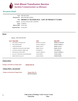 Product Master File IBTS 2022