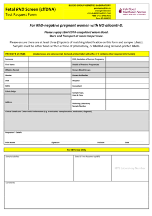 request form fetal rhd screen bt 0638 5 ver 5
