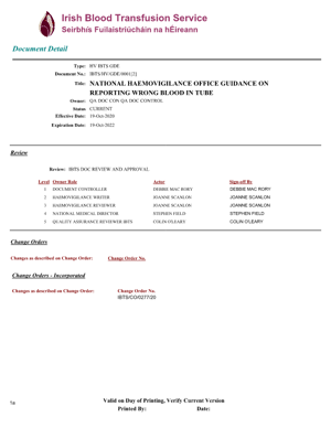 national haemovigilance office guidance document on reporting wrong blood in tube Copy